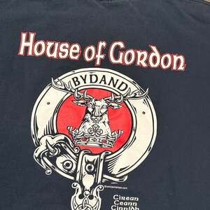 Vintage Style House of Gordon Celtic Clan Graphic Tee, Black, Size XL